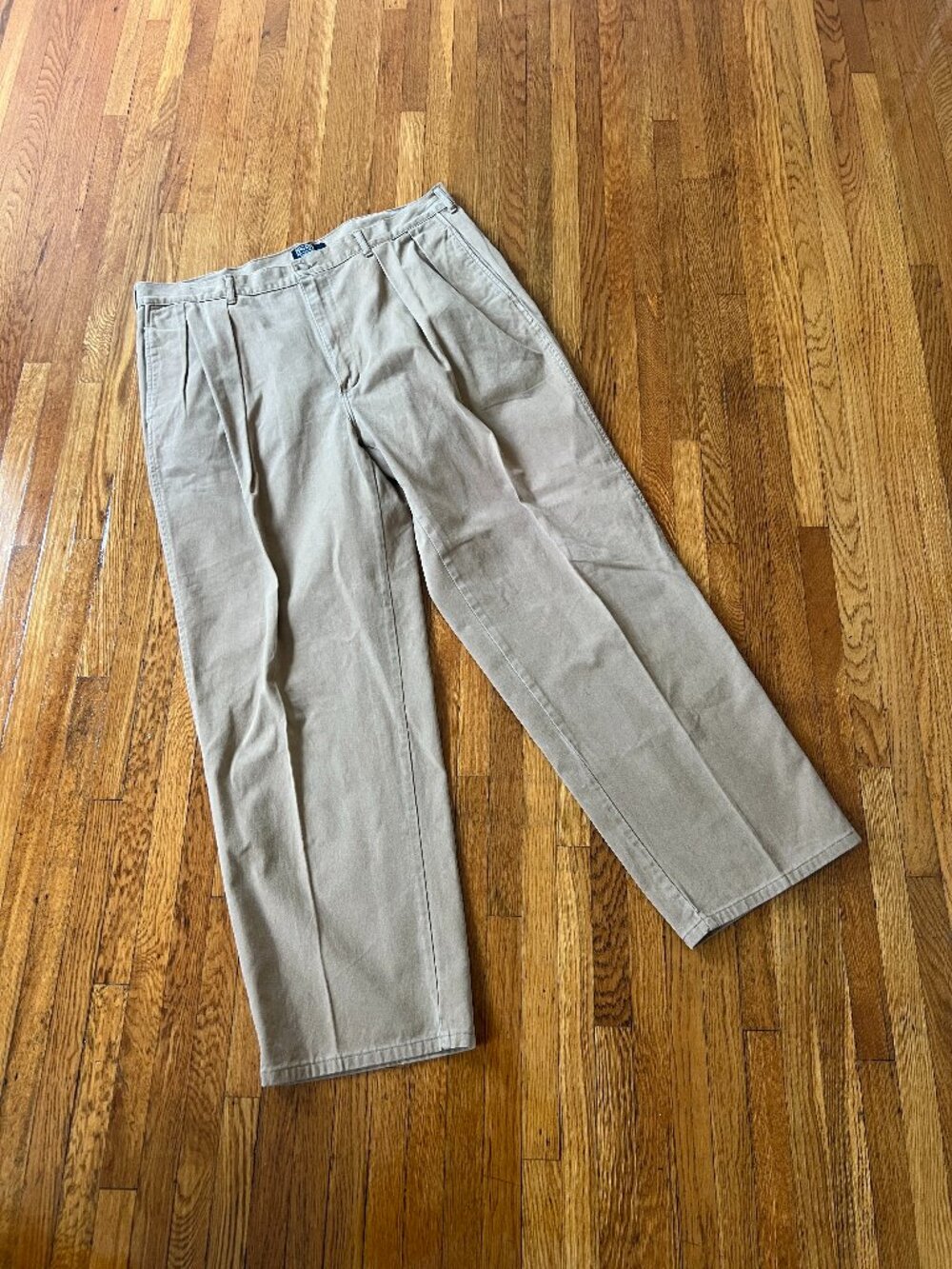 Vintage 90s Polo Ralph Lauren USA Made Pleated Chino Khaki Pants - Men's 38x30